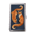 Foxfire — Ward Tin metal cardholder wallet with a folkloric vintage fox